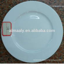 high white ceramic dinner plate round shape for star hotel